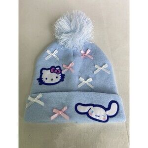 Hello Kitty and Friends Cinnamoroll Girls Pom Cuffed Beanie Hat Cap